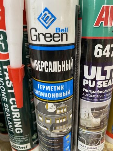 Сухие смеси и грунтовка: Универсальный силиконовый герметик Bell Green предназначен для
