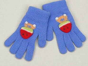 niebieska czapka z pomponem: Gloves, 14 cm, condition - Good