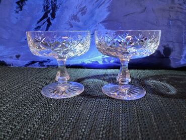 Čaše: Case nove za dvoje,kristal,rucni rad za zestoko pice iz 70ih. Case — 2