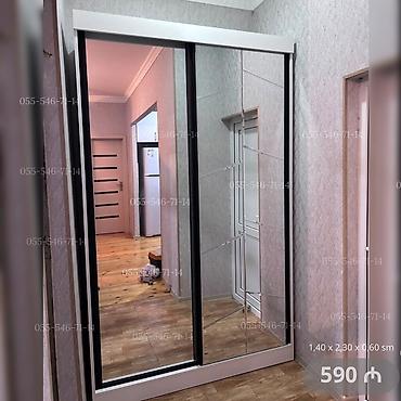 Yeni, 2 qapılı, Güzgülü, Ağ, Dəmir, Kupe, Düz dolab