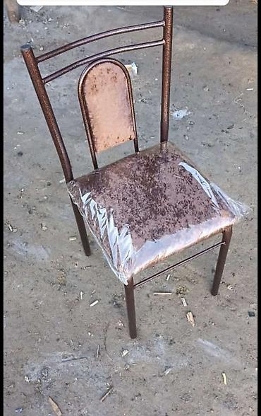 kafe stul: Metall karkaslı yemək otağı/stolüstü stulları - Material: qalın — 8
