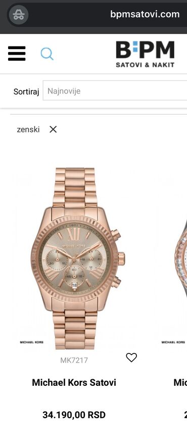 tunike za punije žene: Michael Kors MK7217 original zenski sat. Lexington model. Rose gold