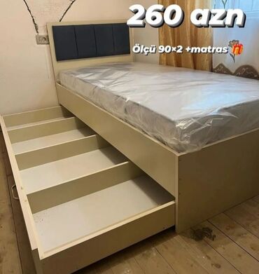 софа кровать: Новый, Односпальная кровать, Без подьемного механизма, С матрасом, С выдвижными ящиками, Азербайджан