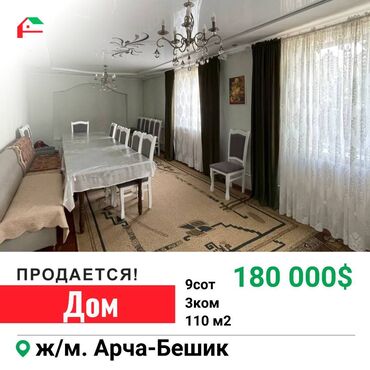 Продажа домов: 110 м², 3 комнаты, Свежий ремонт С мебелью, Кухонная мебель