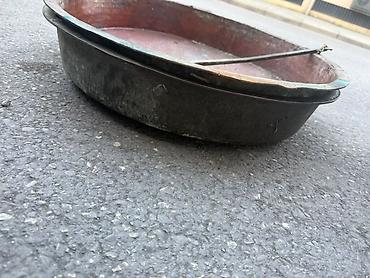 mis samovar: Məhsul: Böyük ölçülü mis təndir/qazan + uzun saplı süzgəcli kepçe — 1