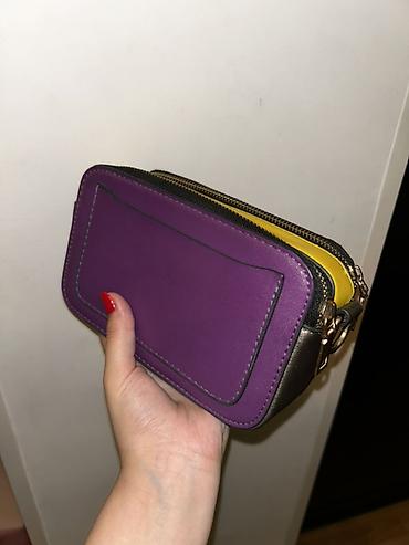 bts canta: Çiyin çantası – mini “camera bag” formatı - Rəng: bənövşəyi ön hissə — 5