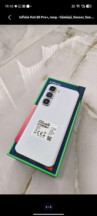 huawei 4g router 2: Infinix Hot 60 Pro+, 256 GB, rəng - Gümüşü, Sensor — 3
