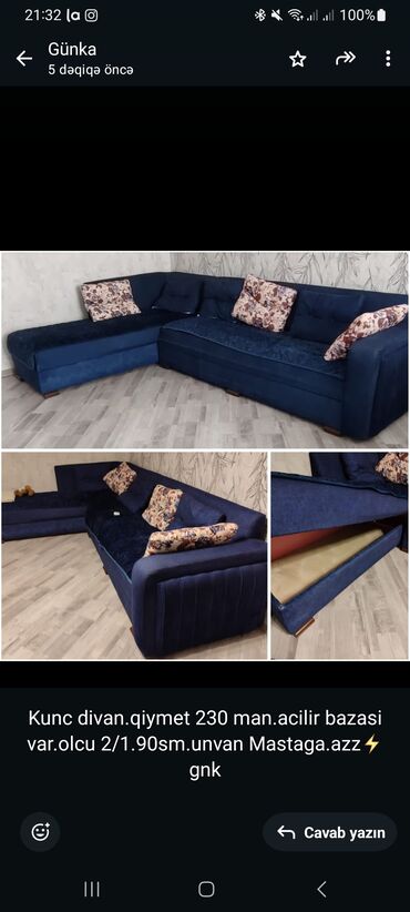 azza qiymetler: Künc divan