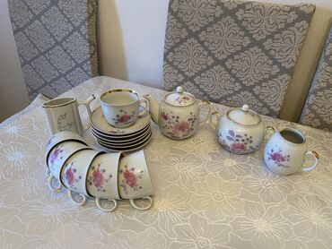 ariqladici cay: Çay dəsti, rəng - Ağ, 6 nəfərlik
