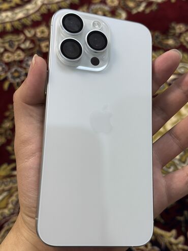 все телефоны хуавей: IPhone 15 Pro Max, Жаңы, 512 ГБ, White Titanium, Коргоочу айнек, Каптама, Кабель, 96 %