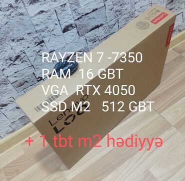 ipad.6: Yeni Lenovo LOQ, 15.6 ", AMD Ryzen 7, 1 TB, Ünvandan götürmə