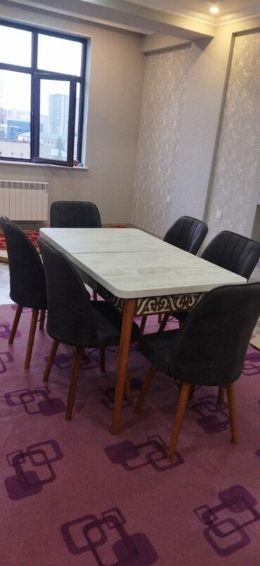 Masa və oturacaq dəstləri: Mətbəx üçün, Yeni, Açılan, Dördbucaq masa, 4 stul — 6