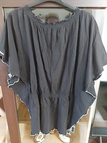 pull: Crna boho tunika/kaftan od 100% pamuka. Širokog, pončo kroja sa — 3