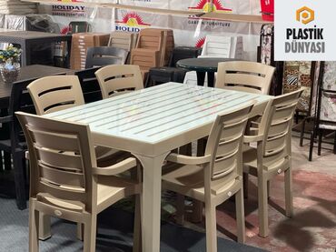 plastik stol stul qiymetleri: 🇹🇷Wood masa didim oturacaqlar ilə🇹🇷