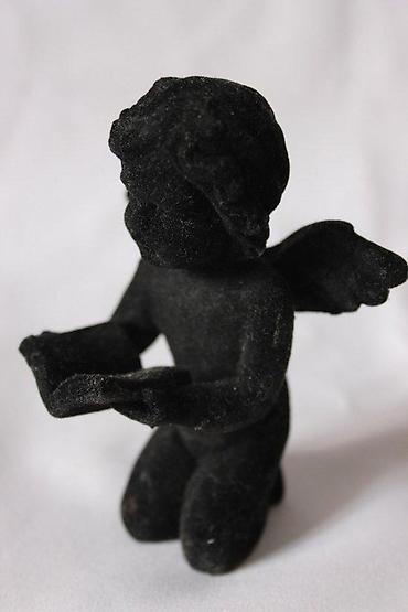Figure: STARA FIGURA CRNI ANĐEO, GIPS I PLIŠ, RARITET | Stara drvena figura — 6