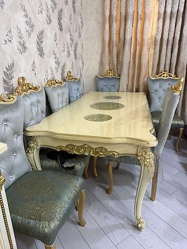 madeyra mebel stol stul: Masa Desti satilir// 700 azn ideal veziyyetdedir. 8 eded stulla — 1