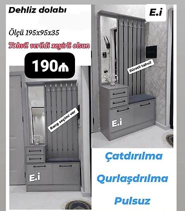 gen: Dehliz dolabı – praktik və funksional giriş mebeli. - Ölçü: 195×95×35 — 1
