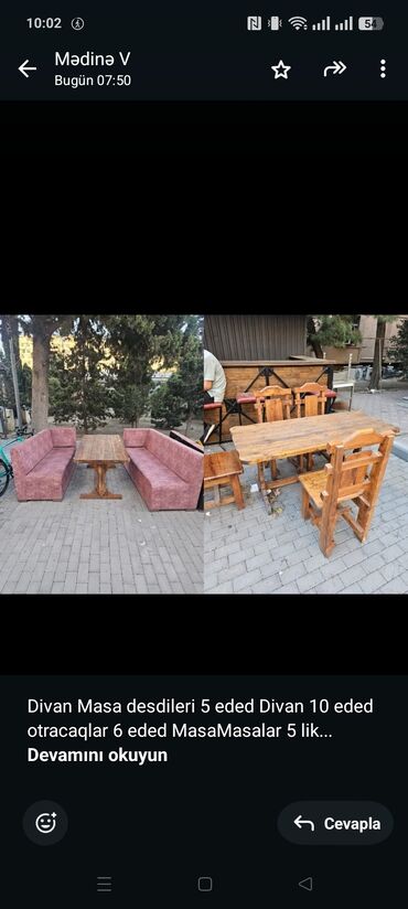 продается мед: Divan Masa desdileri 5 eded Divan 10 eded otracaqlar 6 eded