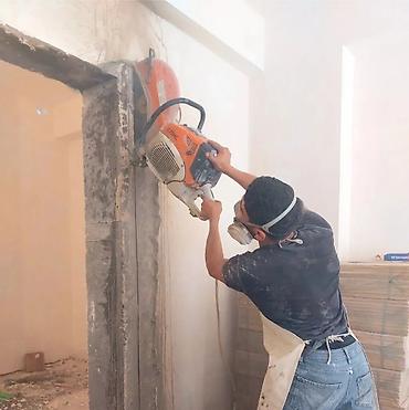 televizor temiri: Beton və dəmir-beton konstruksiyaların kəsilməsi xidməti - Divar — 1
