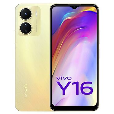телефон а12: Vivo Y16, Б/у, 32 ГБ, цвет - Золотой, 2 SIM