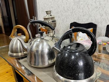qebizlik ucun cay: İşlənmiş, rəng - Boz, Çaydan, Nikel, 3-dən çox l, Rusiya