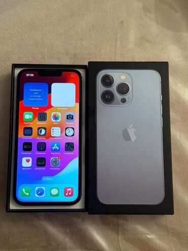 iphone qiymeti: IPhone 13 Pro, 128 GB, Pacific Blue, Simsiz şarj, Face ID