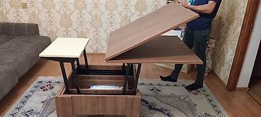acılıb bağlanan masa: Qonaq masası, İşlənmiş, Açılan, Taxta, Kvadrat masa — 3