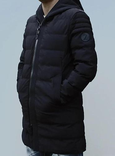 Zimske jakne: Muška zimska parka – crna - Duga silueta do sredine butina, ravnog — 1
