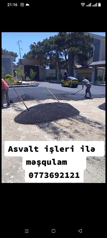 Döşəmə işləri: Xidmət: Asfalt işləri Təsvir: - Hər növ asfaltlanma işləri: həyət və — 9