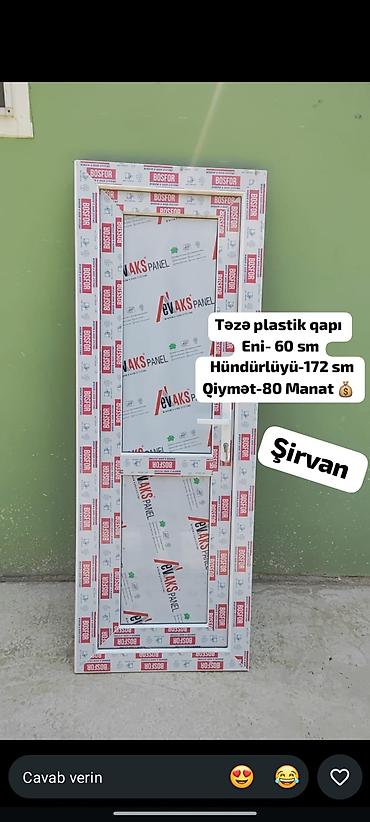 plastik qapilar islenmis: Plastik qapı – BOSFOR profilli, EvAKS Panel üzlüklü. Ölçülər: - Eni — 1