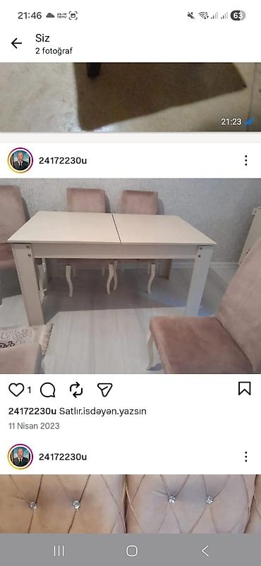 2 ci el stol: Qonaq masası, İşlənmiş, Açılan — 1