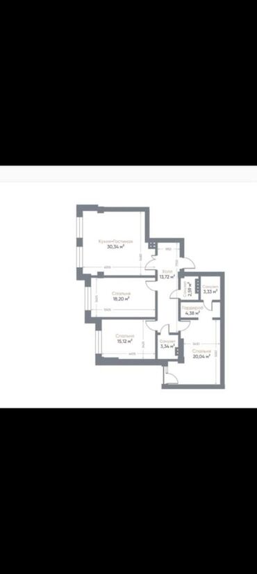 ботанический сад: 4 комнаты, 111 м², Элитка, 3 этаж, ПСО (под самоотделку)