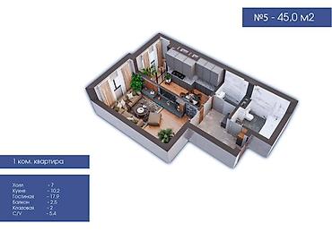 12: 1 комната, 40 м², Джал-15 Элитка, 3 этаж, Дизайнерский ремонт — 8
