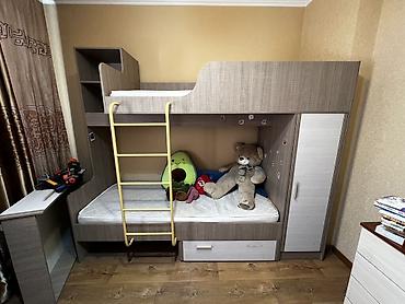 bunk bed: Детский двухъярусный комплект «кровать + шкаф + рабочая зона» - Два — 1