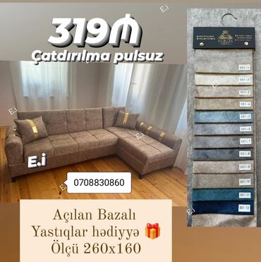 inci mebel yataq desti: Künc divan, Yeni, Açılan, Bazalı, Şəhərdaxili pulsuz çatdırılma