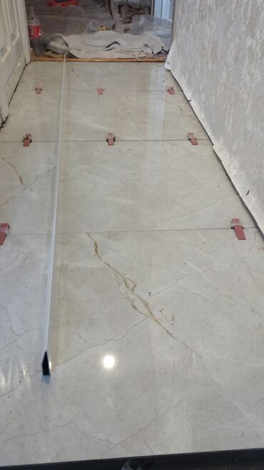 Plitə işləri: Mərmər naxışlı keramika kafel və plitə döşəmə/divar işi - Məkan — 11
