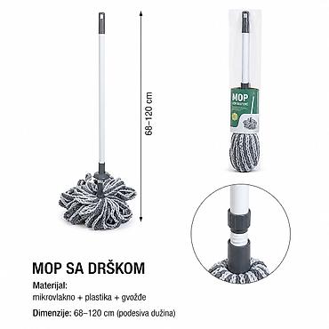 KMT Lančana krpa siva 3280240 Opis: Praktičan mop sa drškom za
