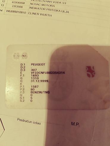 hsr 140: Peugeot 307, 5 vrata, srebrna boja. Benzin/dizel nepoznato sa ručnim — 7