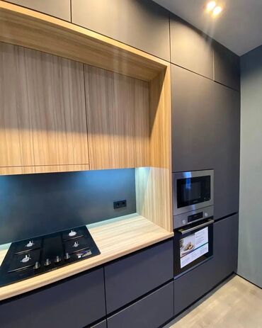 Sifarişlə mətbəx mebeli: Sifarişlə mətbəx dəsti, Özü çəkən petlələr, MDF, Kredit var, Pulsuz çatdırılma — 9