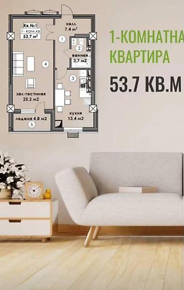 кыргыз недвижимост: 2 бөлмө, 56 м², Элитка, 12 кабат, ПСО (өз алдынча бүтүрүү) — 1