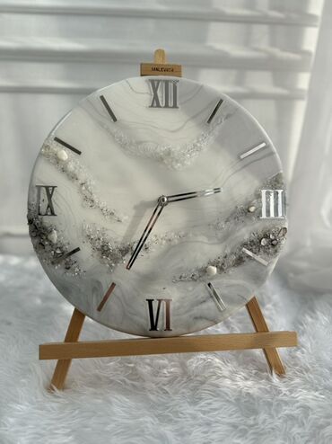 Часы для дома: Настенные часы, диаметр 35 см - Дизайн: мраморные переливы с — 5