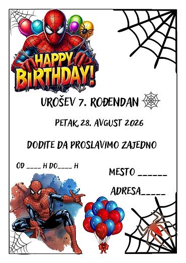 crvene haljine svecane: Personalizovane pozivnice za dečije rođendane - Dizajn po meri — 4
