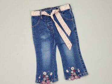 Jeansy: Spodnie jeansowe, 9-12 m, 74-80 cm, stan - Bardzo dobry
