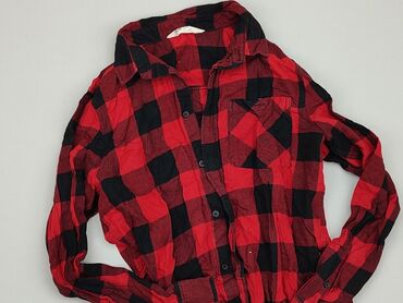 bluzka czarna z długim rękawem: Shirt 14 years, condition - Very good, pattern - Cell, color - Red
