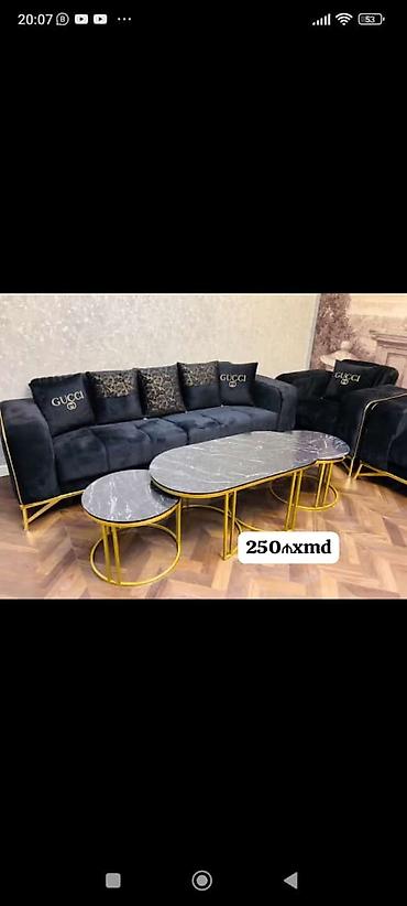 burda jurnalı: Qonaq otağı üçün üçlü sehpə dəsti - Dizayn: Qara mərmər naxışlı — 1
