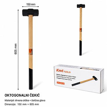 KMT Drvena drška torba toaletna torbica čekić 9367664-A Oktogonalni