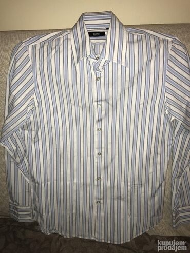 Košulje: Košulja Na duge rukave, S (EU 48), M (EU 50), L (EU 52), Boss, bоја - Siva, Pamuk — 2