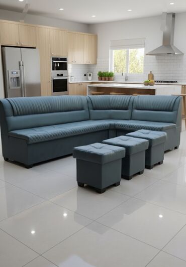 кожаный угловой диван: Комплект мягкой мебели, Новый, Бесплатная доставка, цвет - Серый