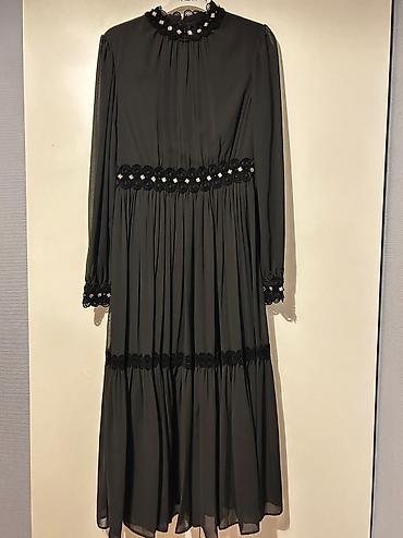 beli: Qara maxi uzunluqlu ziyafət paltarı - Rəng: Qara - Ölçü: EU38/M - — 1