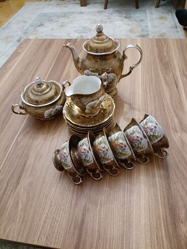 кофейный сервиз мадонна: Çay dəsti, rəng - Qızılı